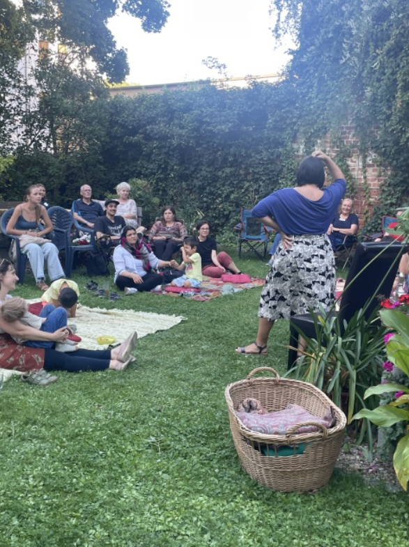 Storytelling cafe in the garden